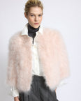 Short feather jacket