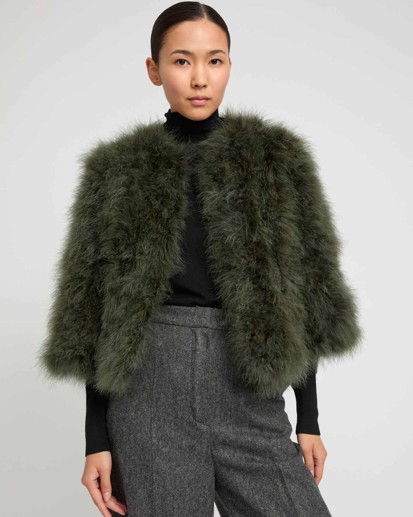Short feather jacket