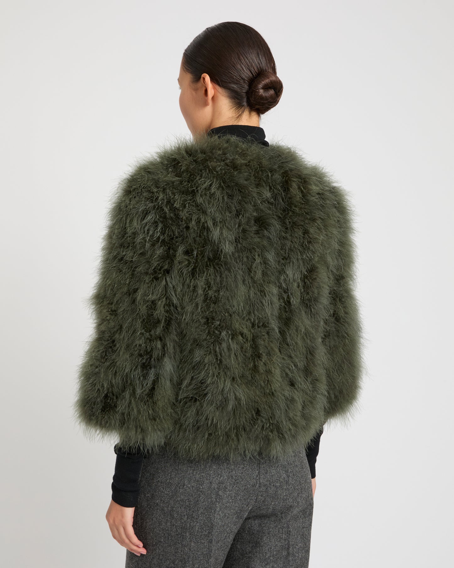 Short feather jacket