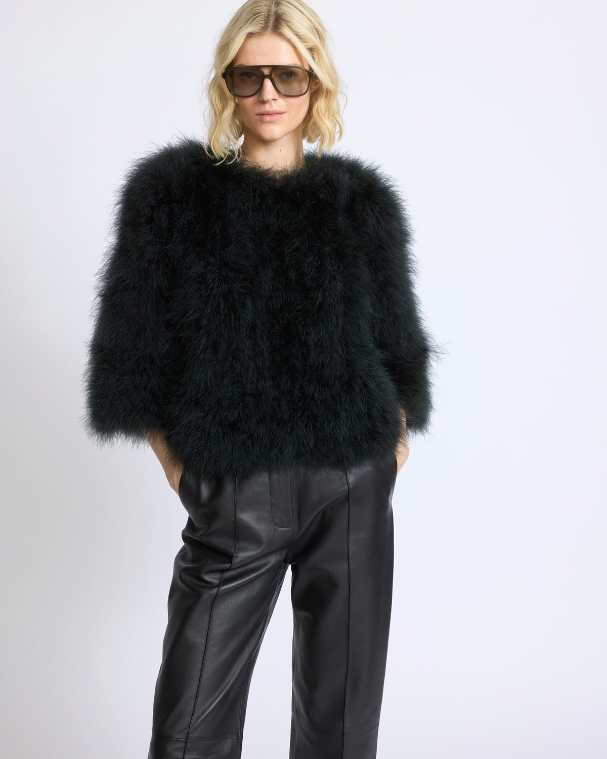 Short feather jacket - Yves Salomon - New Fall/Winter Collection