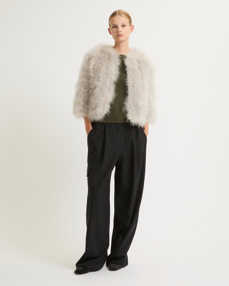 Cropped feather jacket - sirocco - Yves Salomon