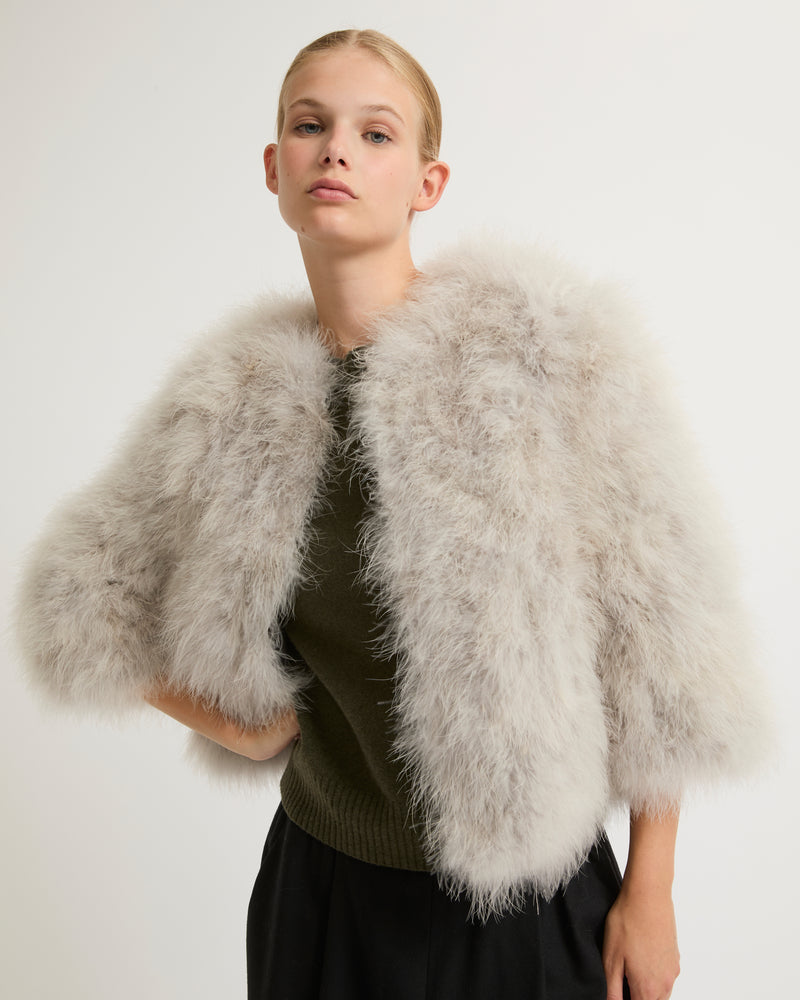 Cropped feather jacket - sirocco - Yves Salomon