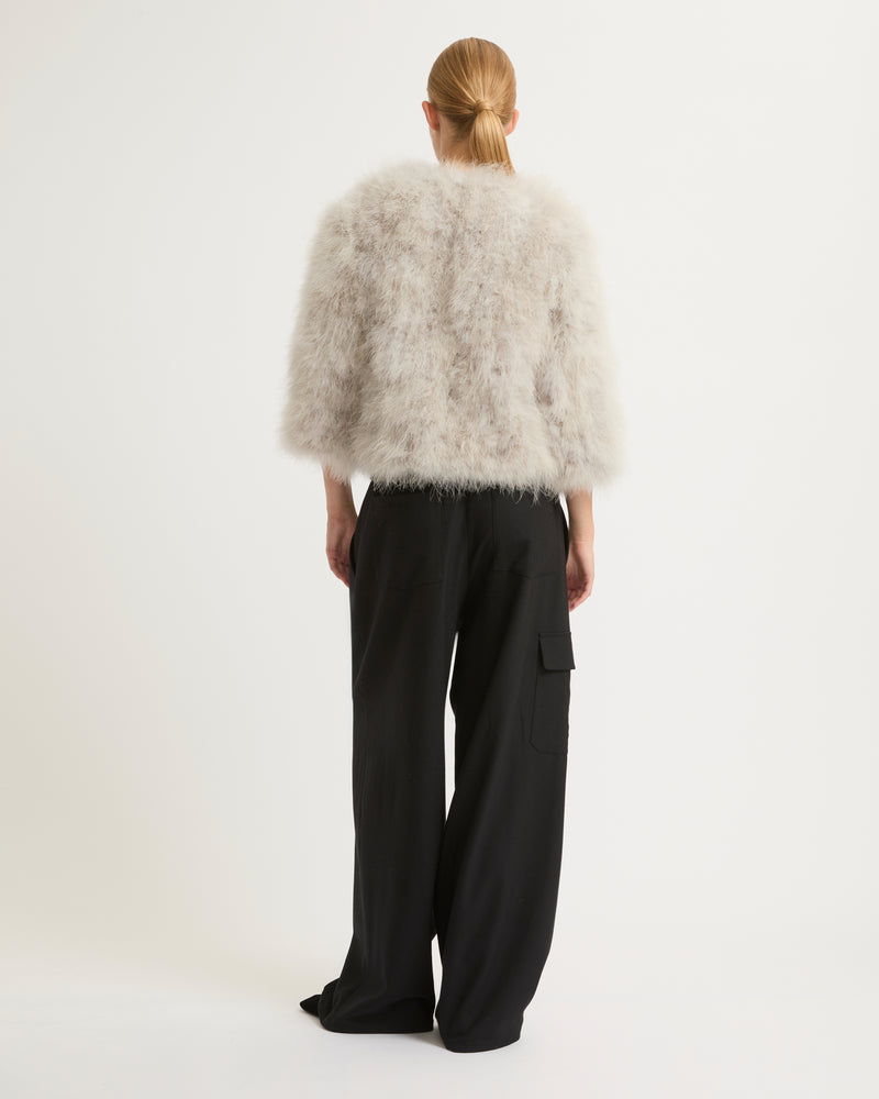 Cropped feather jacket - sirocco - Yves Salomon