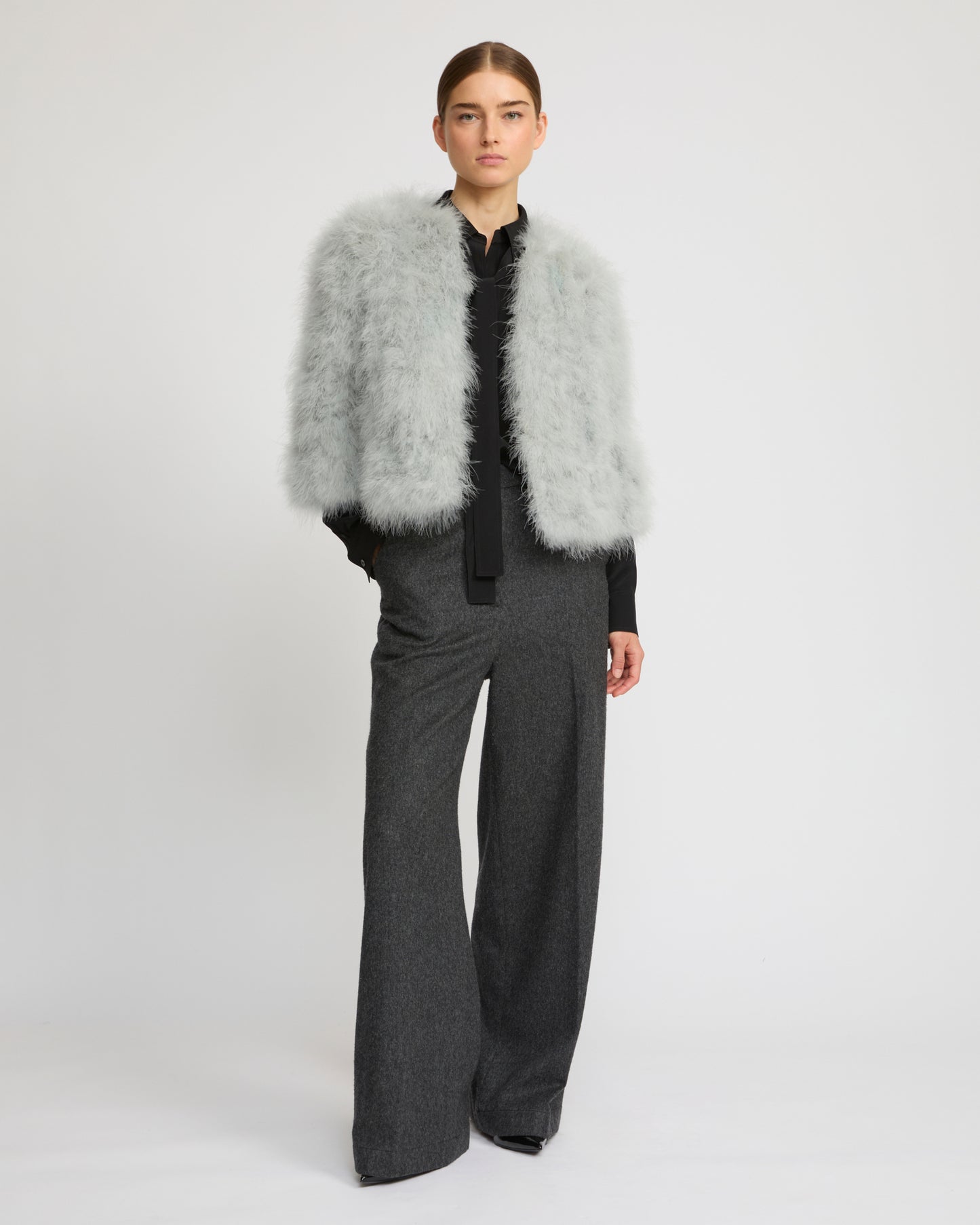 Short feather jacket