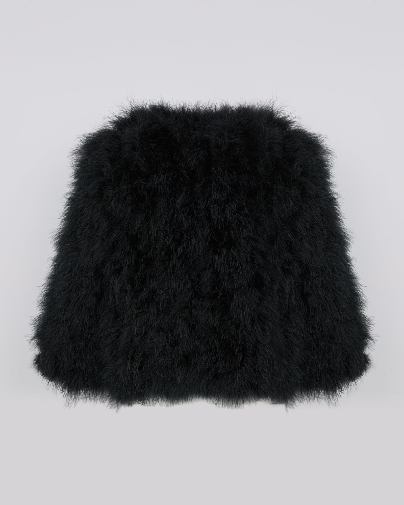 Cropped feather jacket - black - Yves Salomon – Yves Salomon US