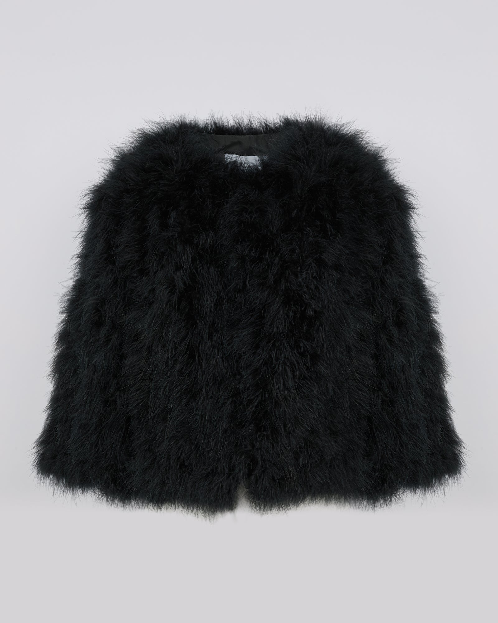 Cropped feather jacket - black - Yves Salomon – Yves Salomon US