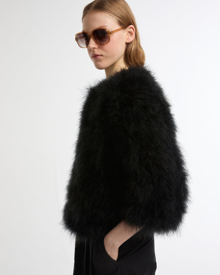 Short feather jacket