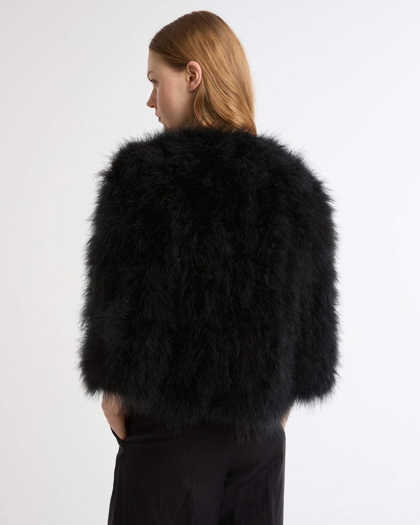 Short feather jacket