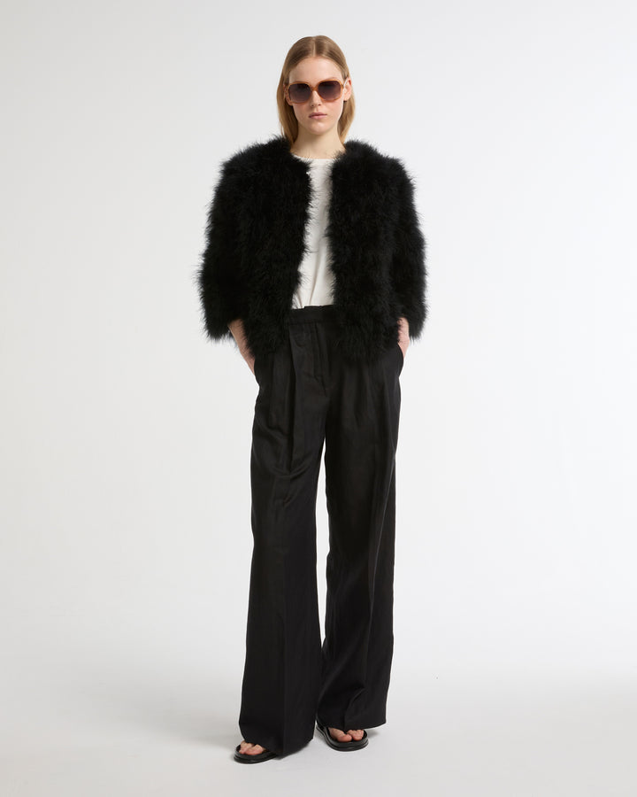 Short feather jacket