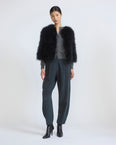 Short feather jacket