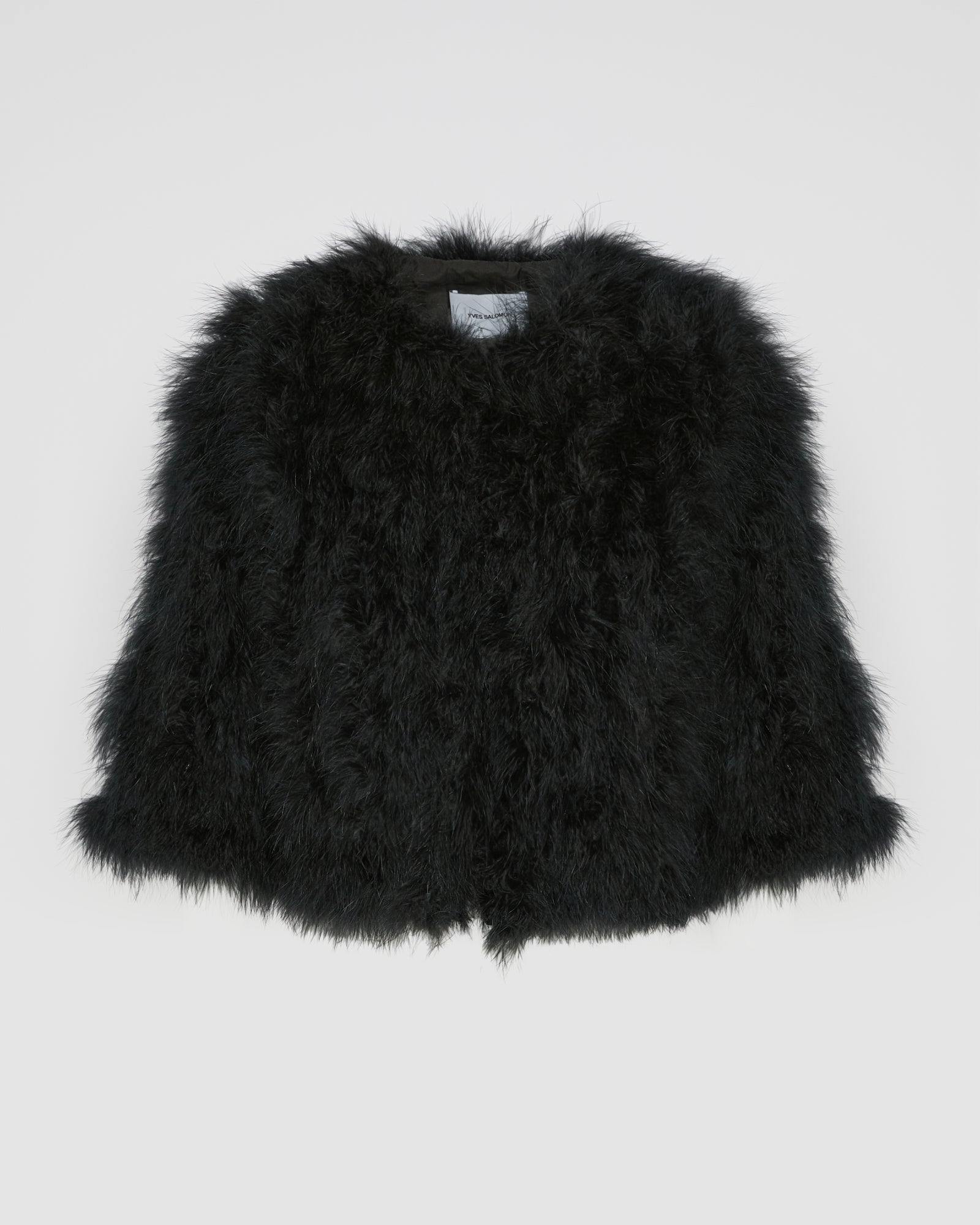 Short feather jacket - black - Yves Salomon – Yves Salomon US