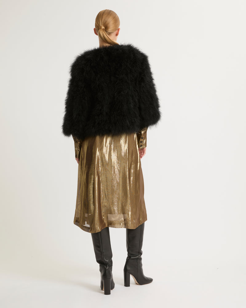 Cropped feather jacket - black - Yves Salomon