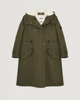 Waterproof cotton blend parka with shearling lining
