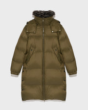 7/8 length down jacket with fox fur collar