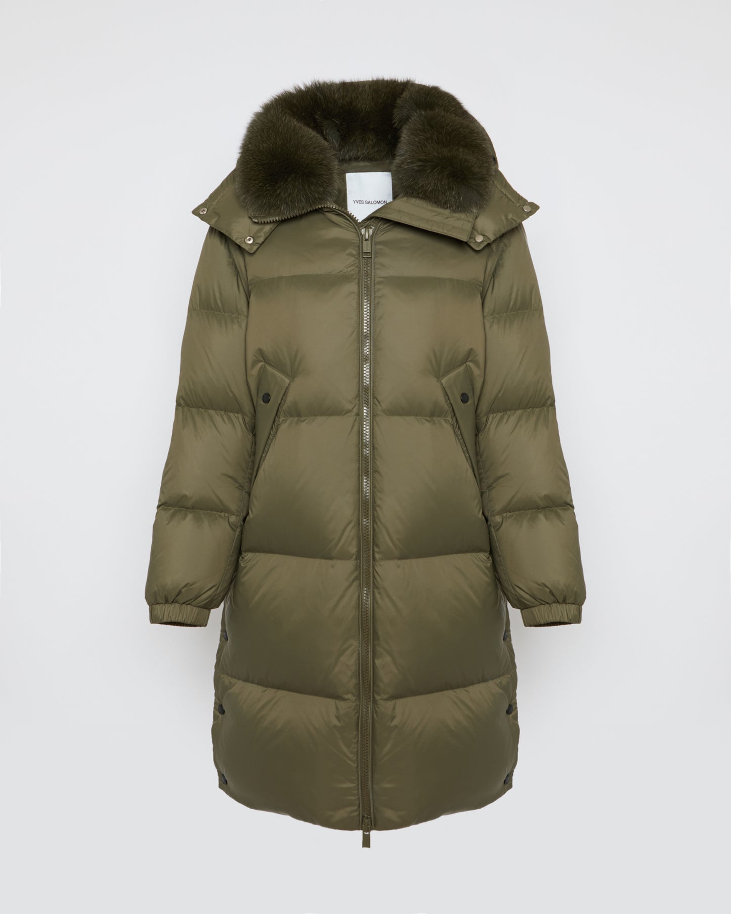 7/8 down jacket with fox fur collar -Yves Salomon