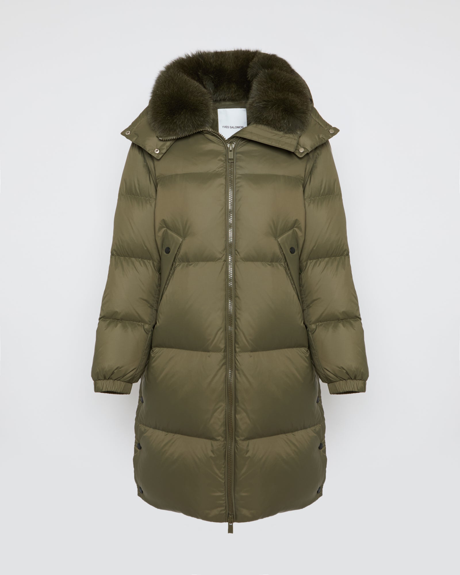 7/8 down jacket with fox fur collar -Yves Salomon