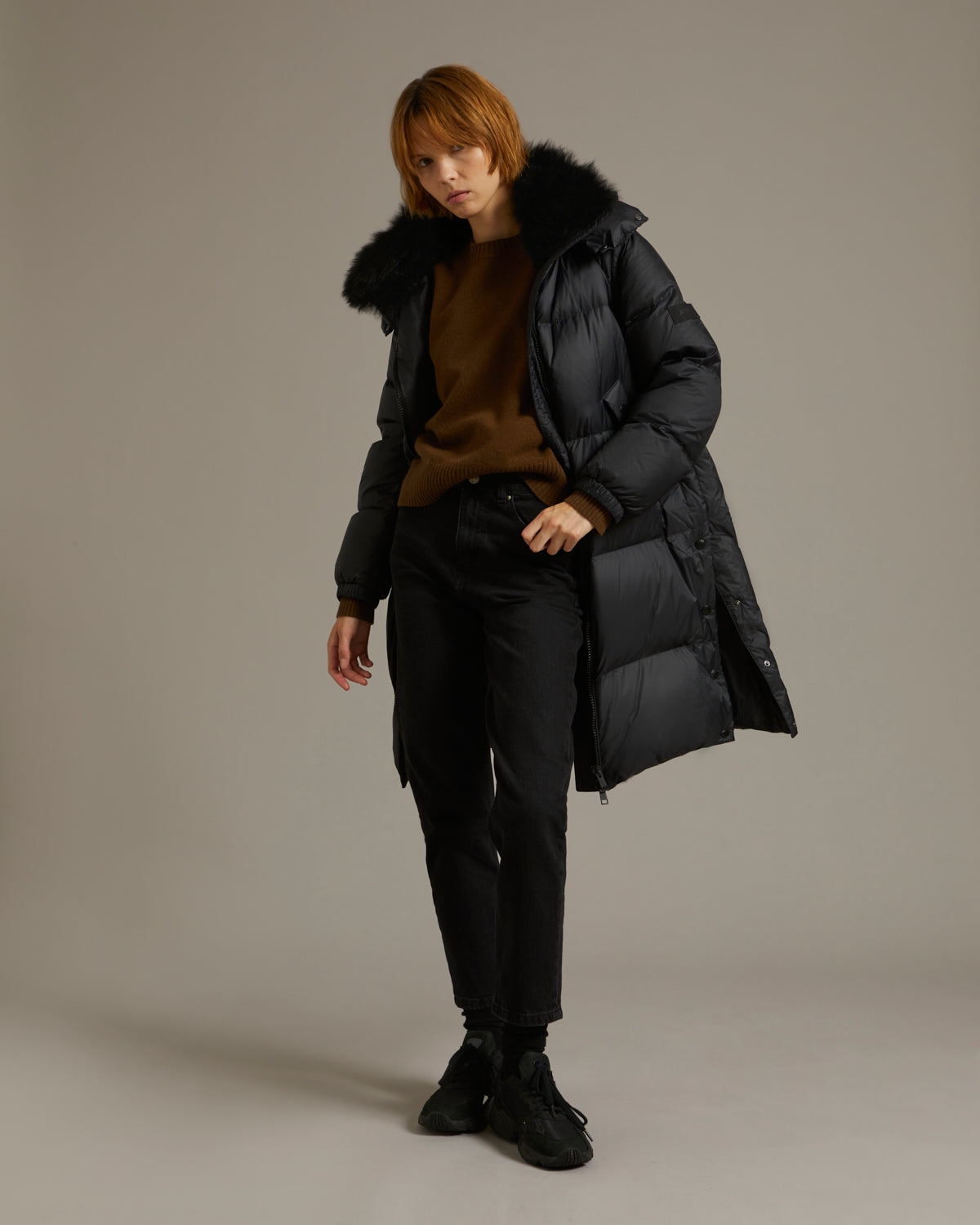 SHAREEF VELVET LONG DOWN COAT - ステンカラーコート