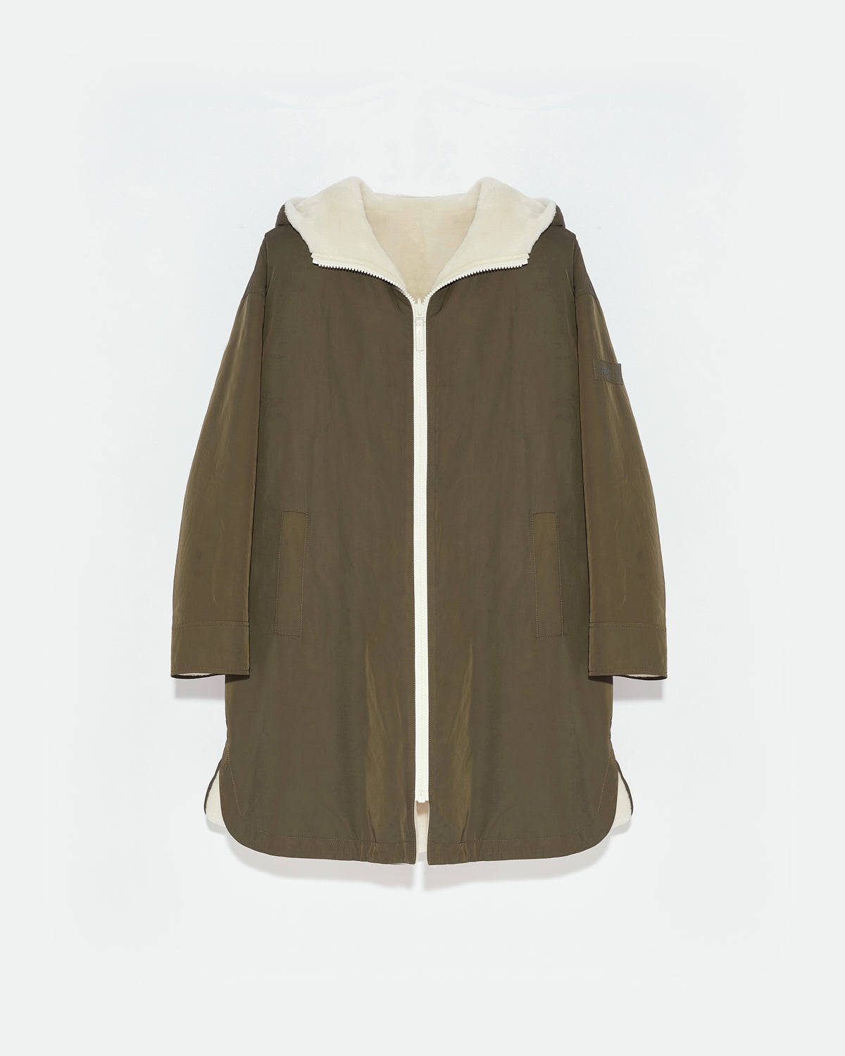 Reversible parka in water-repellent technical fabric and shearling-Yves Salomon-Winter sale & boxing day