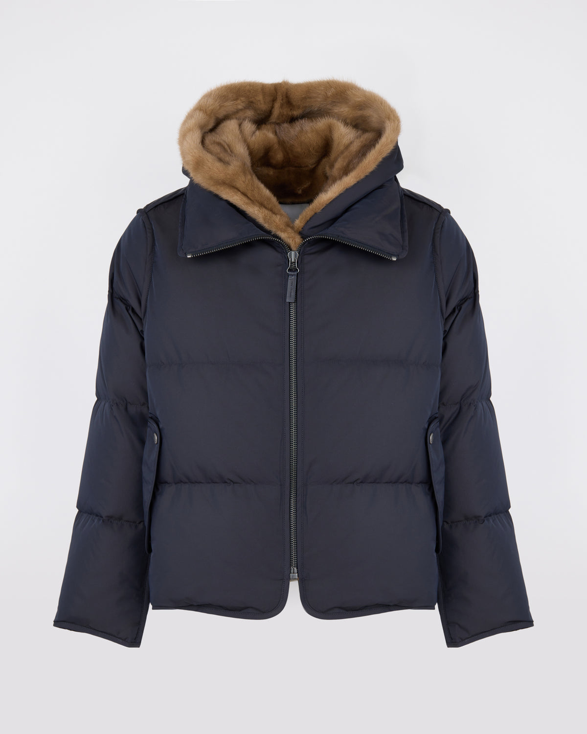 Iconic "A" line down jacket with mink fur hooded bib - Yves Salomon - New Fall/Winter Collection