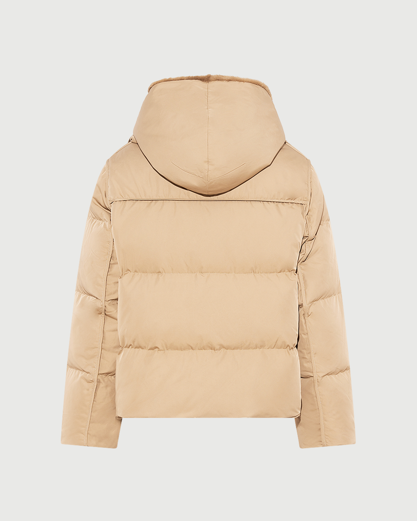 Iconic "A" line down jacket with mink fur hooded bib - Yves Salomon - New Fall Winter Collection