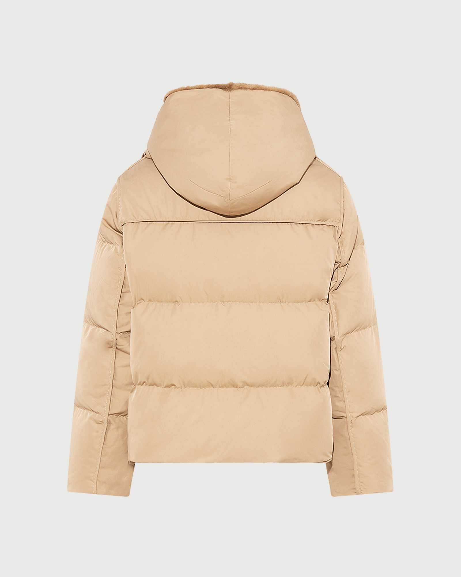 Iconic "A" line down jacket with mink fur hooded bib - Yves Salomon - New Fall Winter Collection