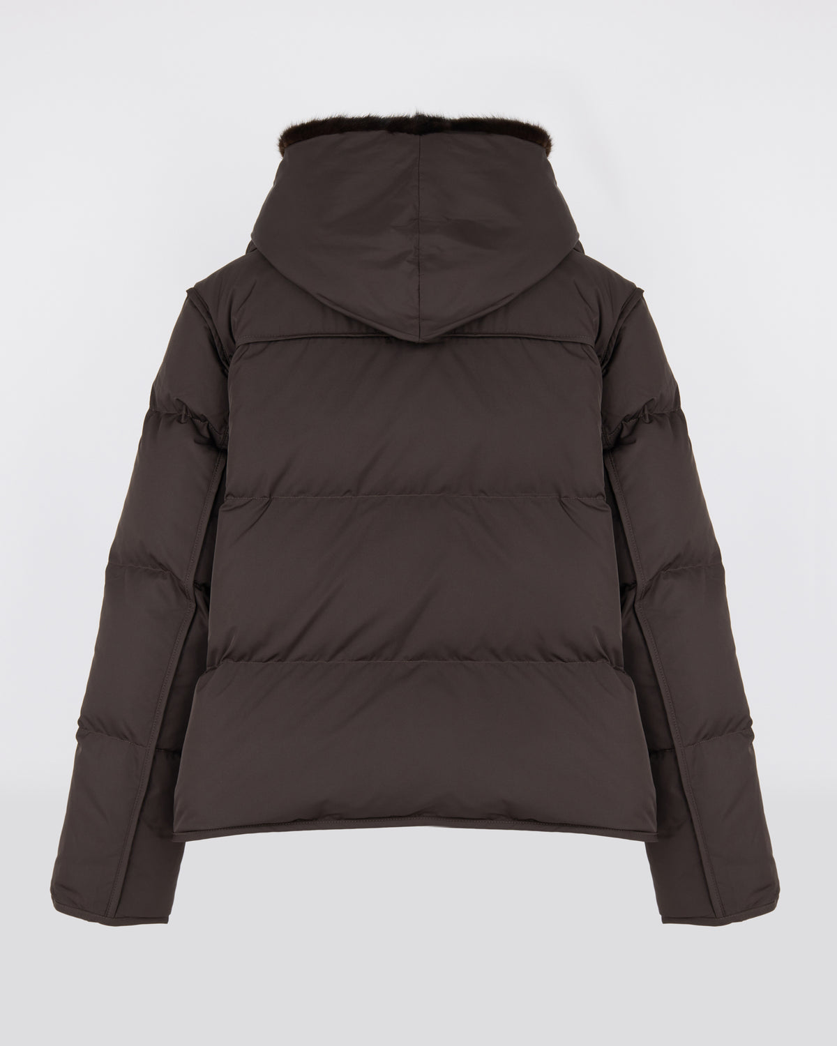 Iconic "A" line down jacket with mink fur hooded bib - Yves Salomon - New Fall/Winter Collection