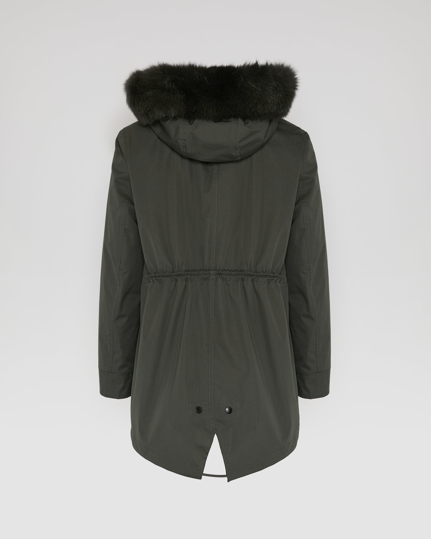 Short Iconic parka in waterproof cotton blend with fox and rabbit fur - Yves Salomon