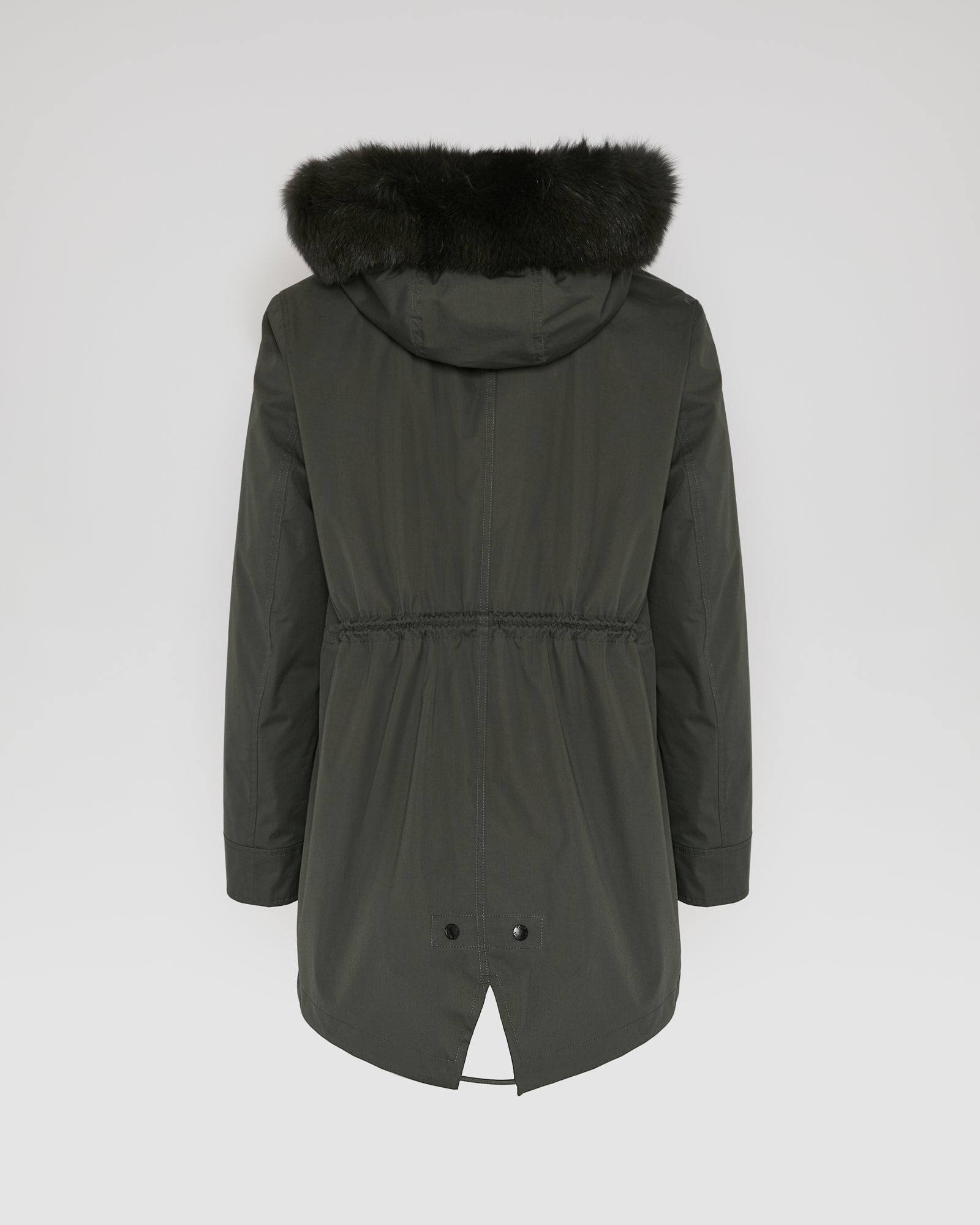 Short Iconic parka in waterproof cotton blend with fox and rabbit fur - Yves Salomon