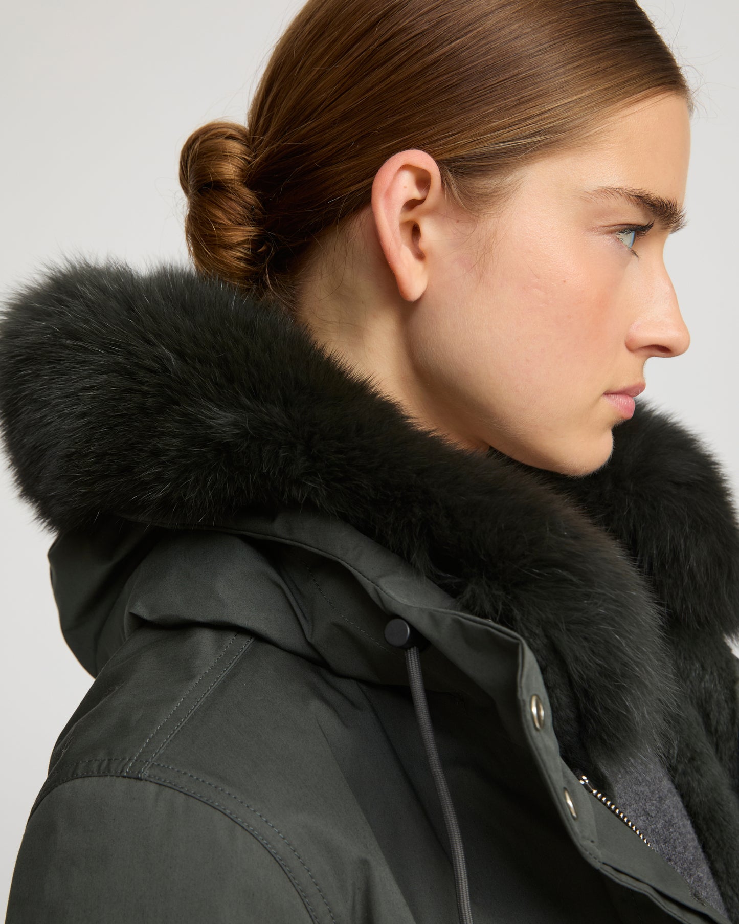 Short Iconic parka in waterproof cotton blend with fox and rabbit fur - Yves Salomon