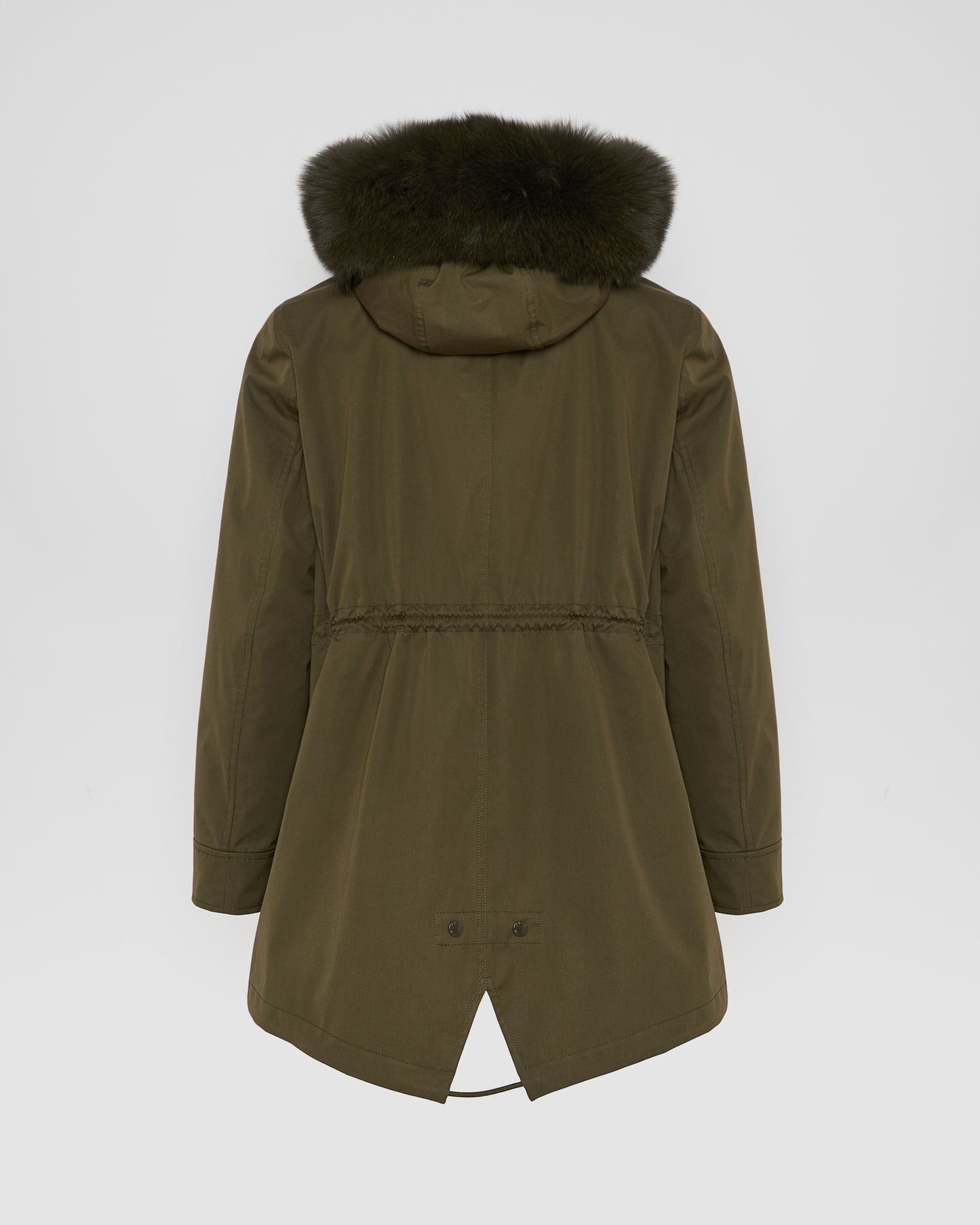Short Iconic parka in waterproof cotton blend with fox and rabbit fur - Yves Salomon