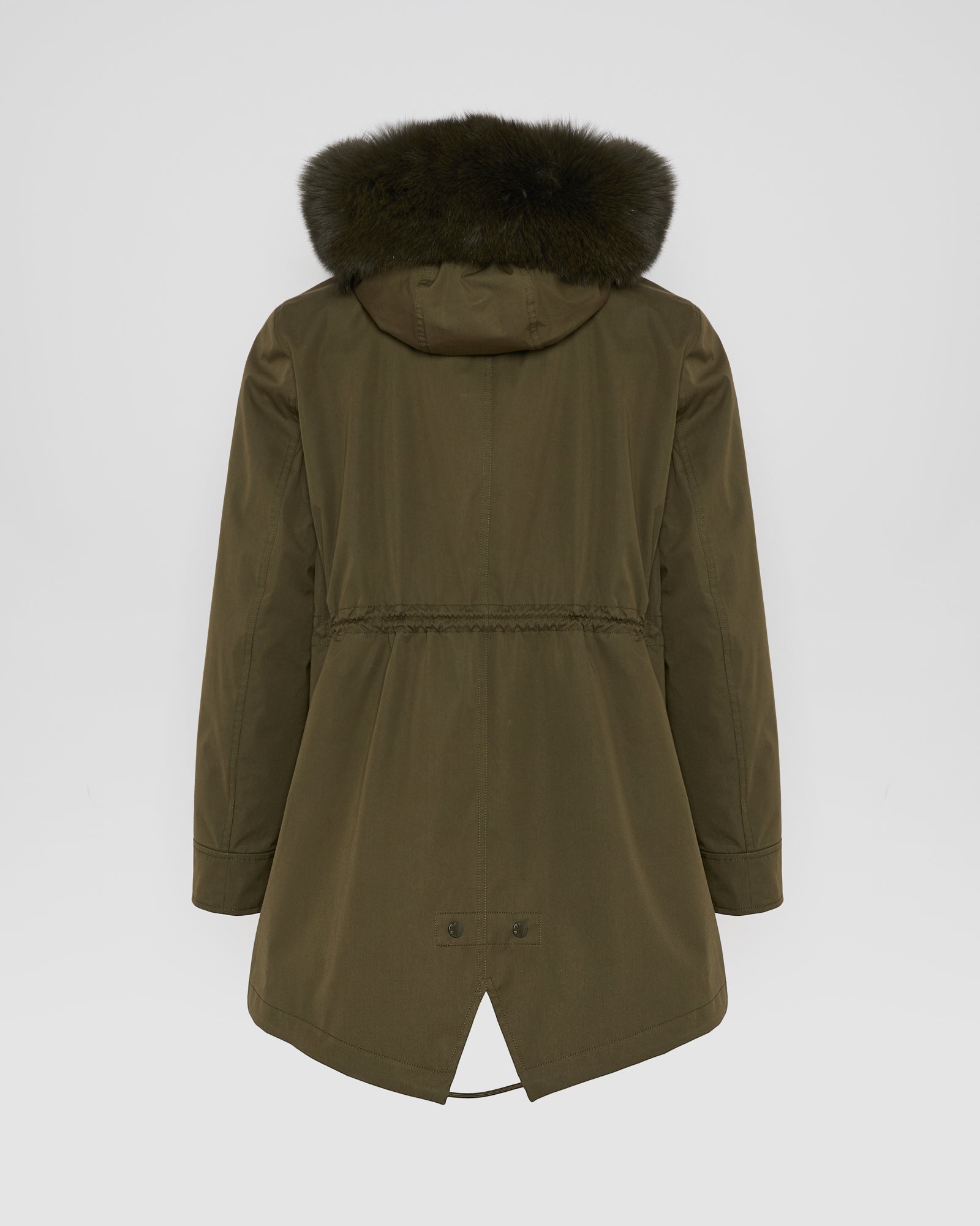 Short Iconic parka in waterproof cotton blend with fox and rabbit fur - Yves Salomon