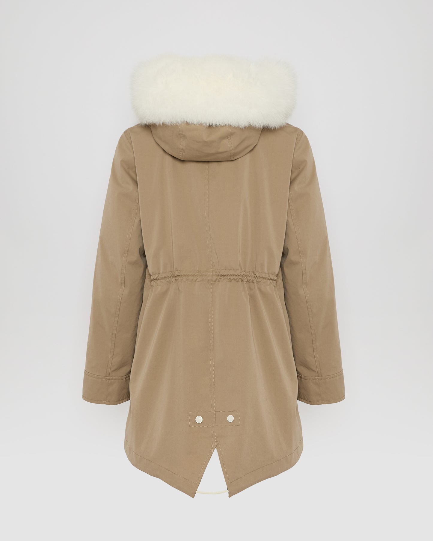 Short Iconic parka in waterproof cotton blend with fox and rabbit fur - Yves Salomon