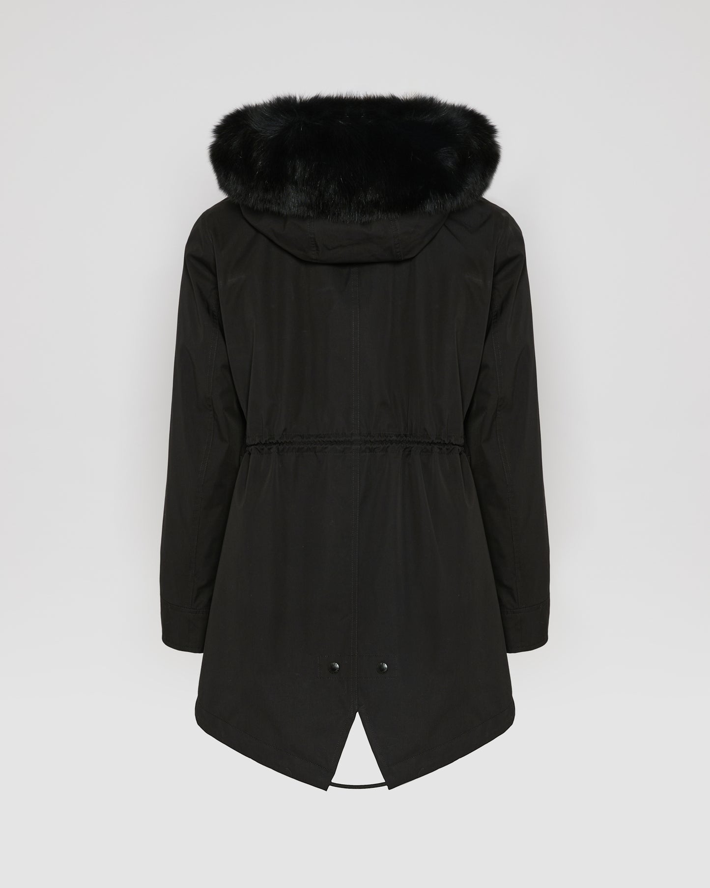 Short Iconic parka in waterproof cotton blend with fox and rabbit fur - Yves Salomon