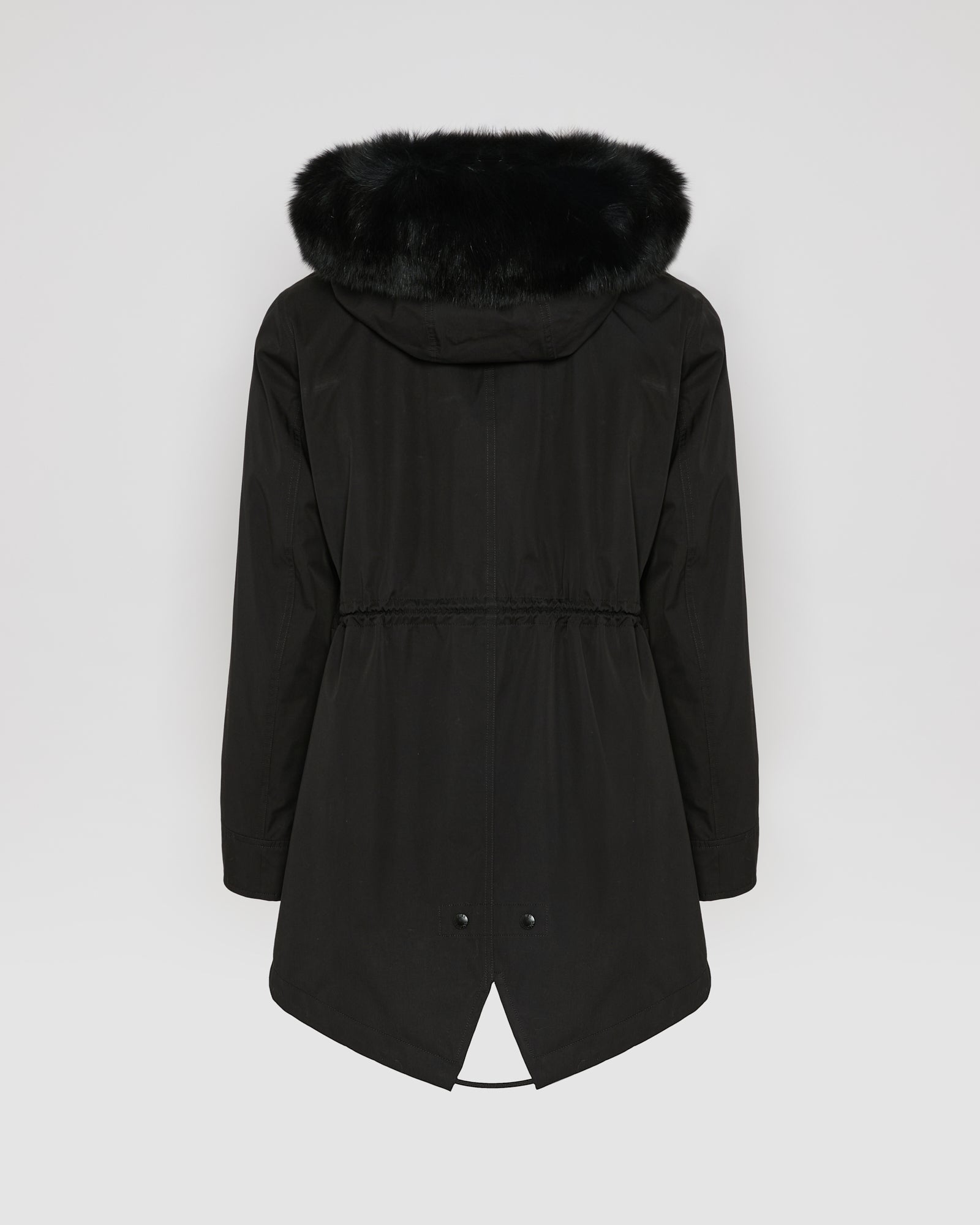 Short Iconic parka in waterproof cotton blend with fox and rabbit fur - Yves Salomon