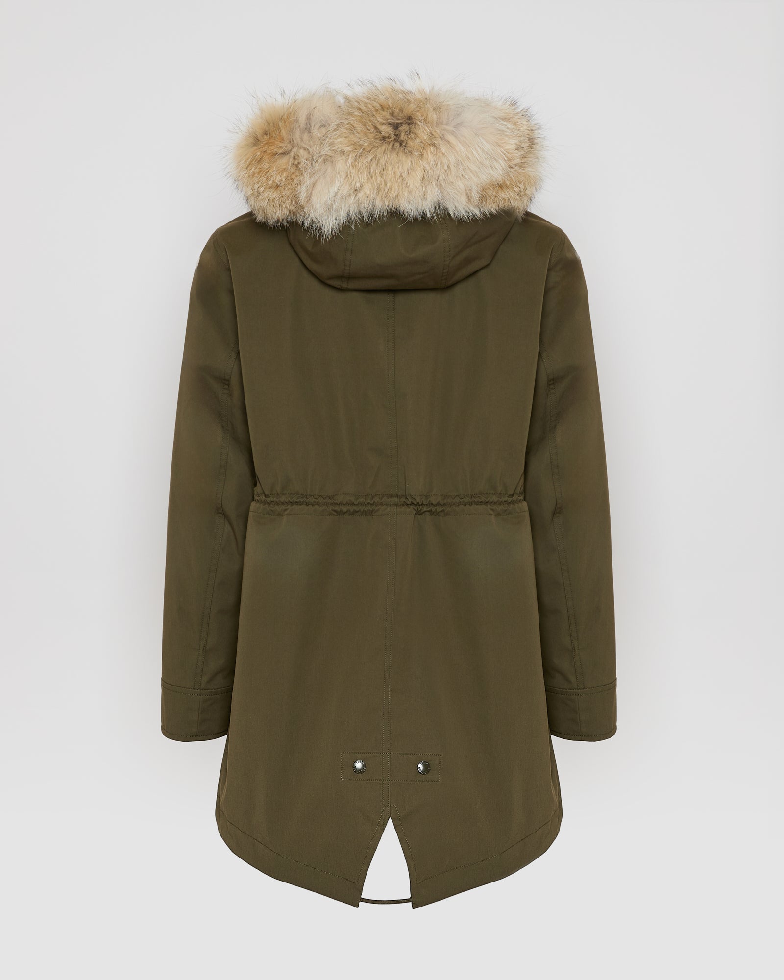eko　0107 ♡ Short parka in technical fabric, rabbit and coyote fur - dark