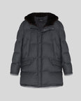 Fleece parka with mink fur