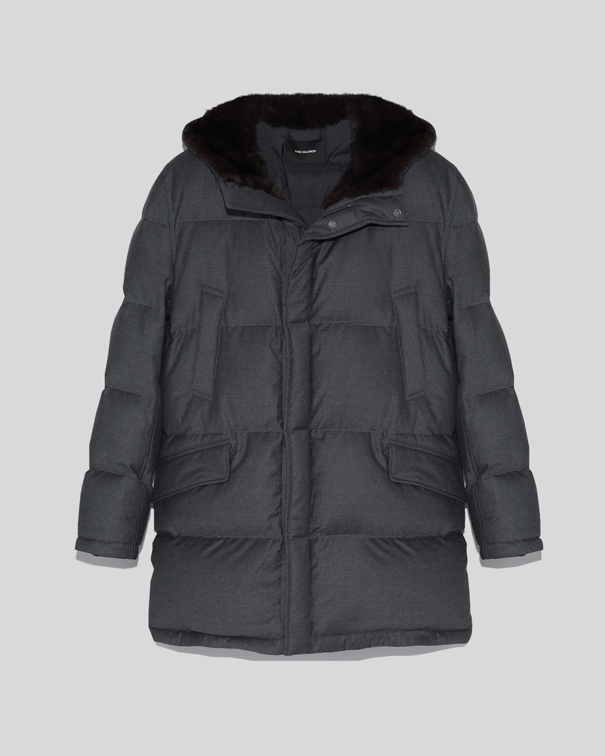 Fleece parka with Loro Piana fabric and mink fur -Yves Salomon