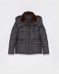 Loro Piana Fabric Short Down Jacket With Mink Interior