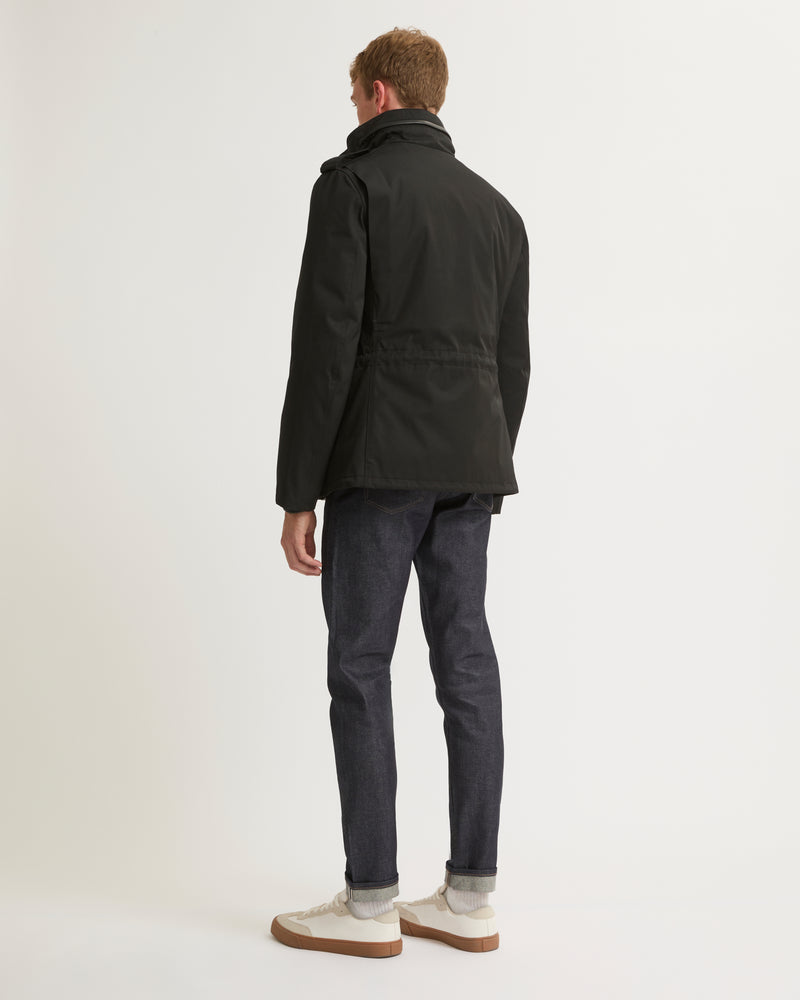 Technical Gabardine Field Jacket With Mink Collar