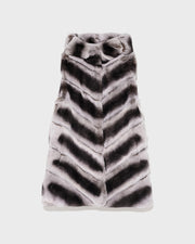 Rex rabbit fur hooded gilet