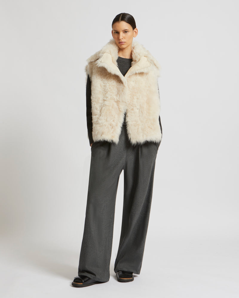 Toscana lambskin gilet - white - Yves Salomon