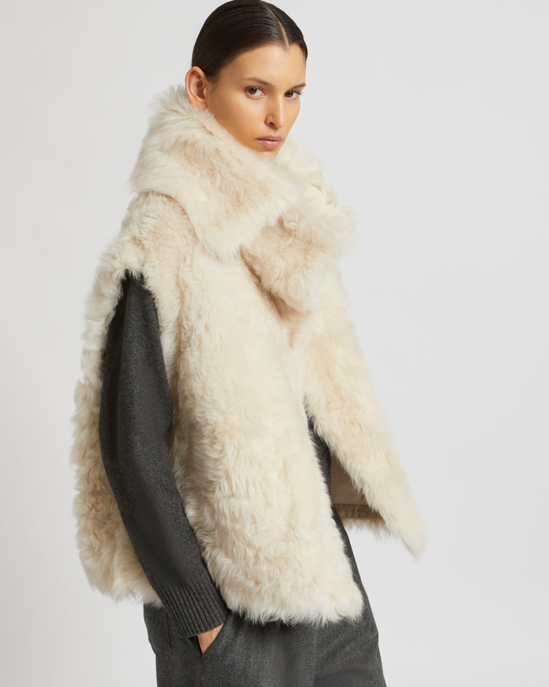 Toscana lambskin gilet - white - Yves Salomon