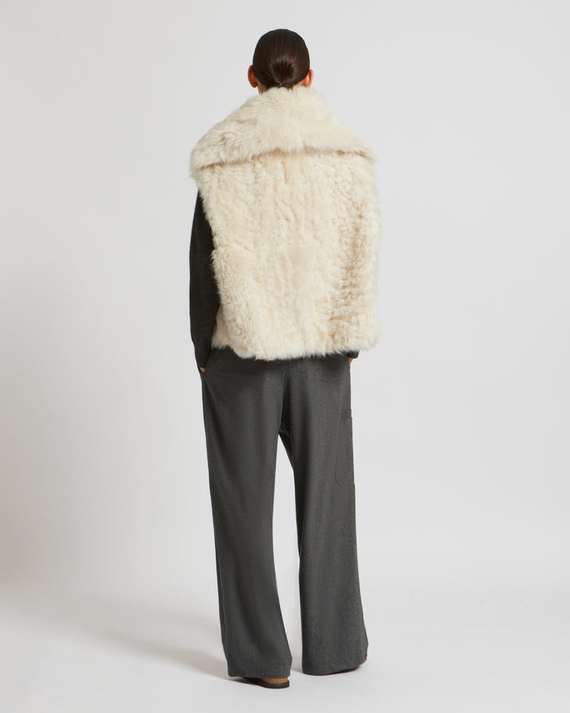 Toscana lambskin gilet - white - Yves Salomon