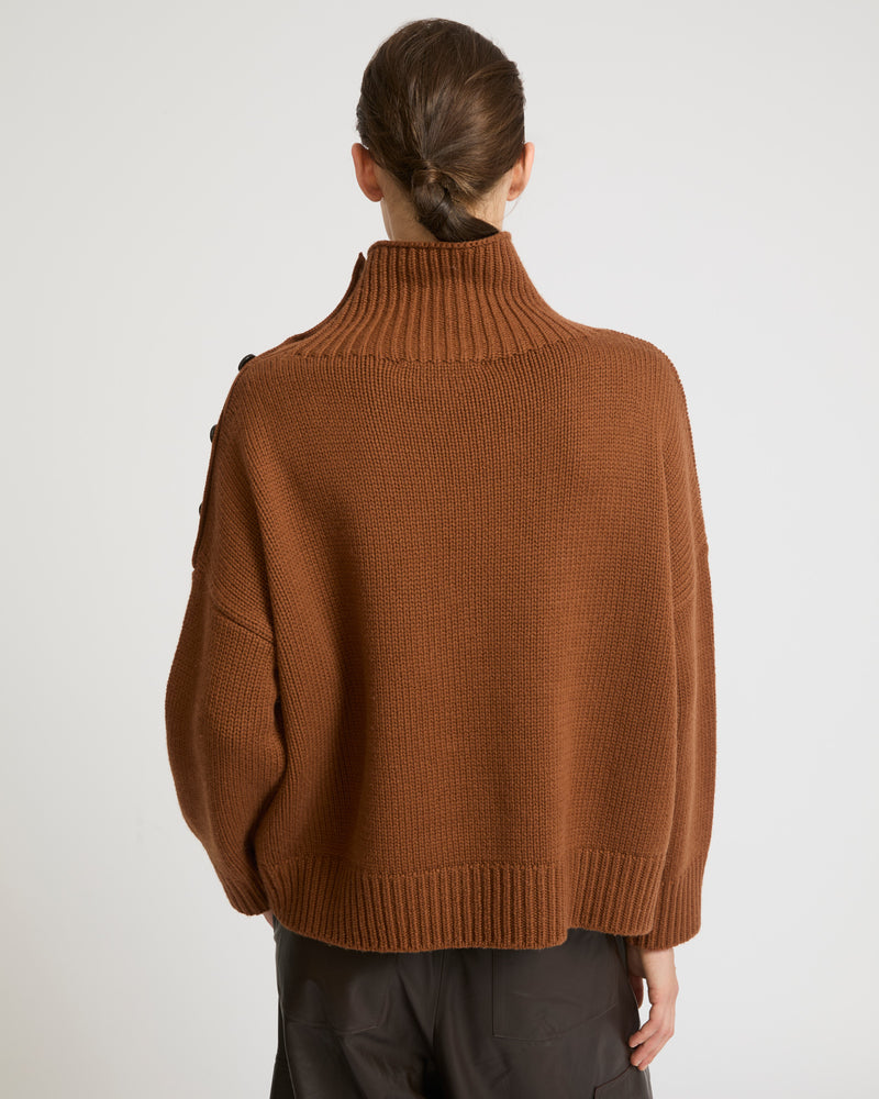 Oversized Knit Jumper Brown Yves Salomon Size Xs Women