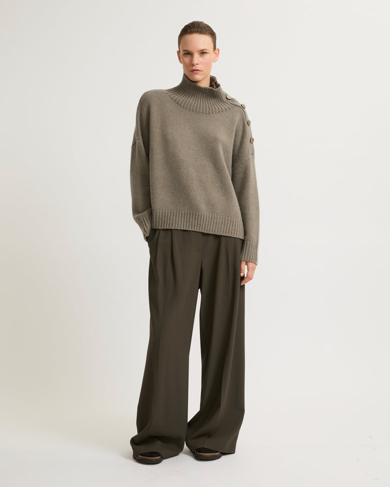 Oversized knit jumper - grey - Yves Salomon