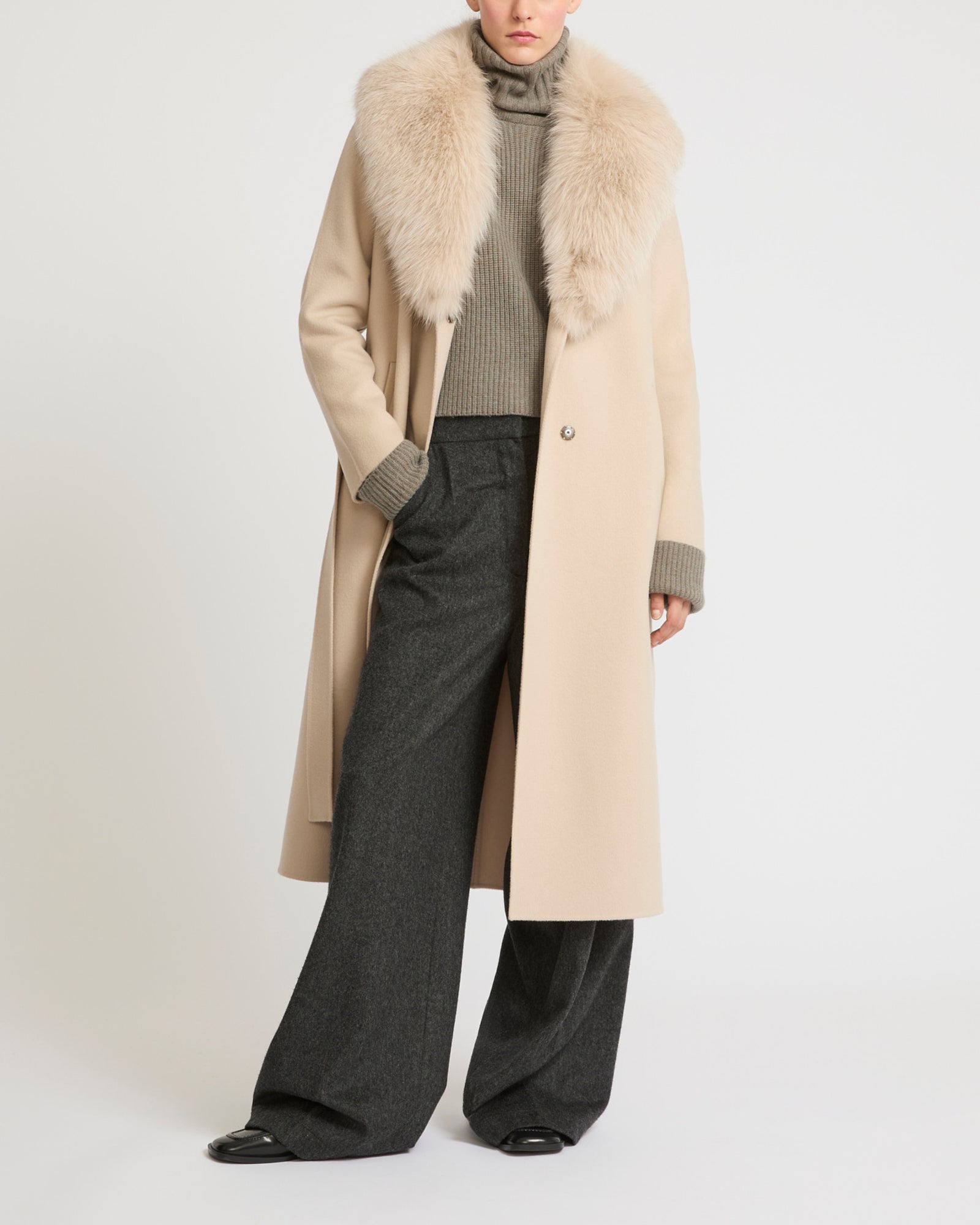 【美品】 ounce base fur collar coat オンス 韓国 OUNCE オンス 韓国base fur collar coat