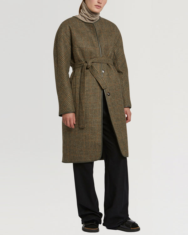 Reversible merinillo lambskin shearling and woollen fabric belted coat-Yves Salomon-Winter sale & boxing day