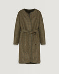 Reversible merinillo lambskin shearling and woollen fabric belted coat