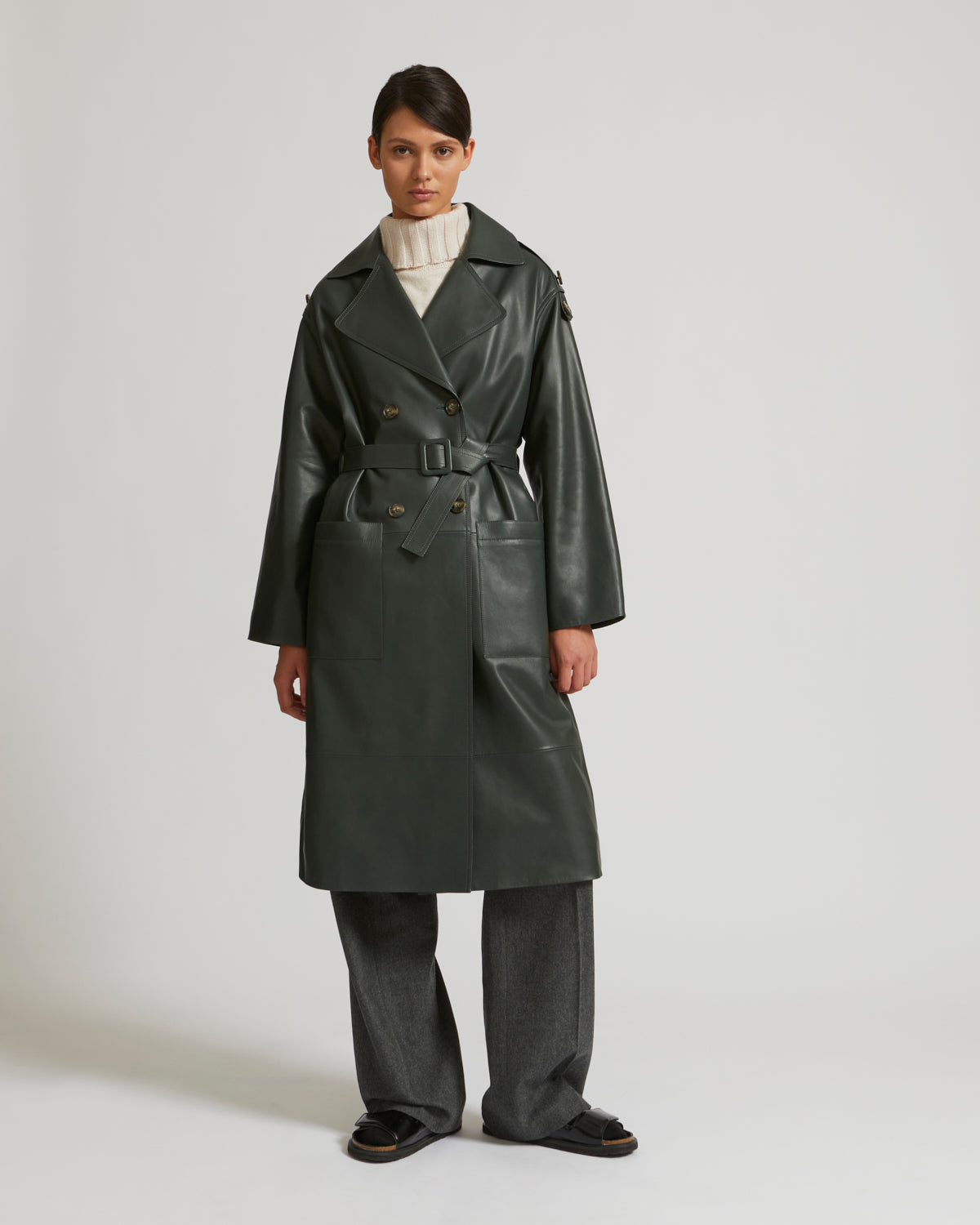 Balck Friday 2025 - Yves Salomon - Oversized trench in lamb leather