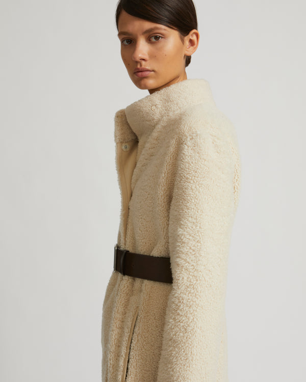 Long coat in merinillo wool - white - Yves Salomon